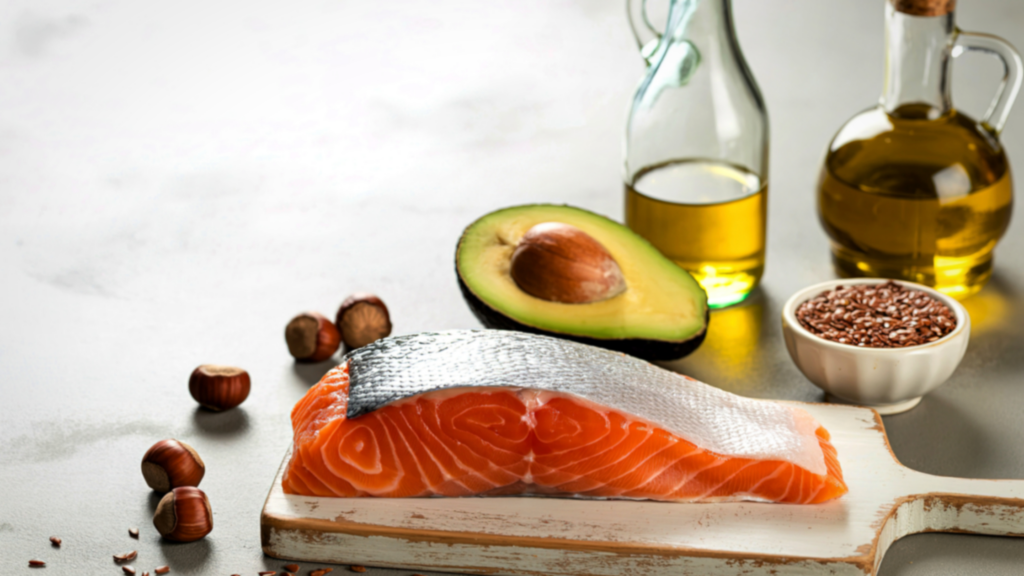A view of food that contain omega 3 fatty acids, an example of longevity nutrients